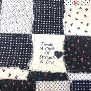 Patchwork Family Love Quilt, 4 X 3.5’